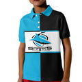 (Custom Text And Number) NRL Sharks Kid Polo Shirt Mix Jersey LT6