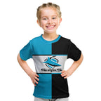 (Custom Text And Number) NRL Sharks Kid T Shirt Mix Jersey LT6
