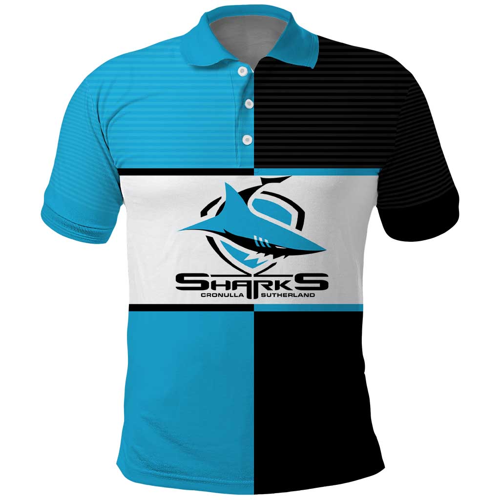(Custom Text And Number) NRL Sharks Polo Shirt Mix Jersey LT6