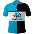 (Custom Text And Number) NRL Sharks Polo Shirt Mix Jersey LT6