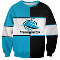 (Custom Text And Number) NRL Sharks Sweatshirt Mix Jersey LT6