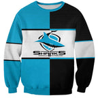 (Custom Text And Number) NRL Sharks Sweatshirt Mix Jersey LT6