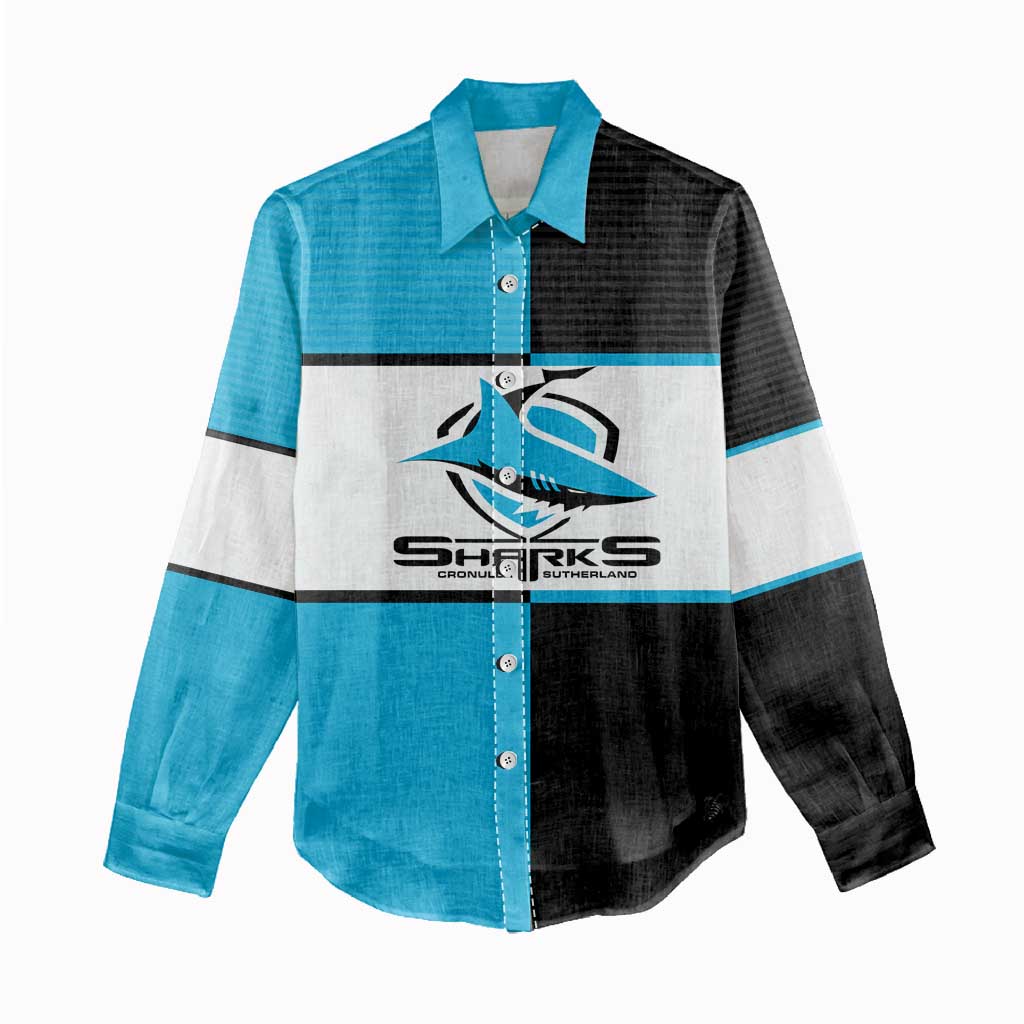 (Custom Text And Number) NRL Sharks Women Casual Shirt Mix Jersey LT6