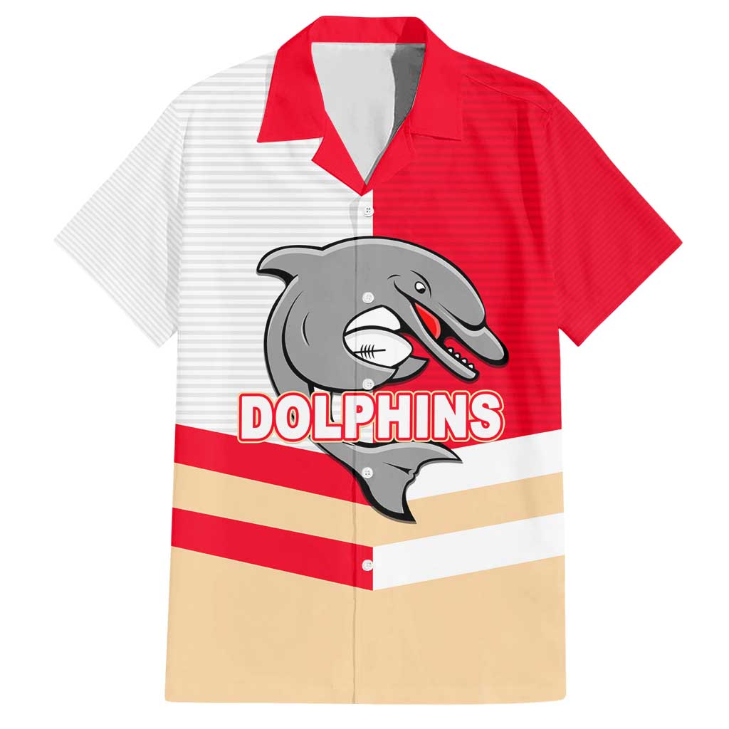 (Custom Text And Number) NRL Dolphins Hawaiian Shirt Mix Jersey LT6