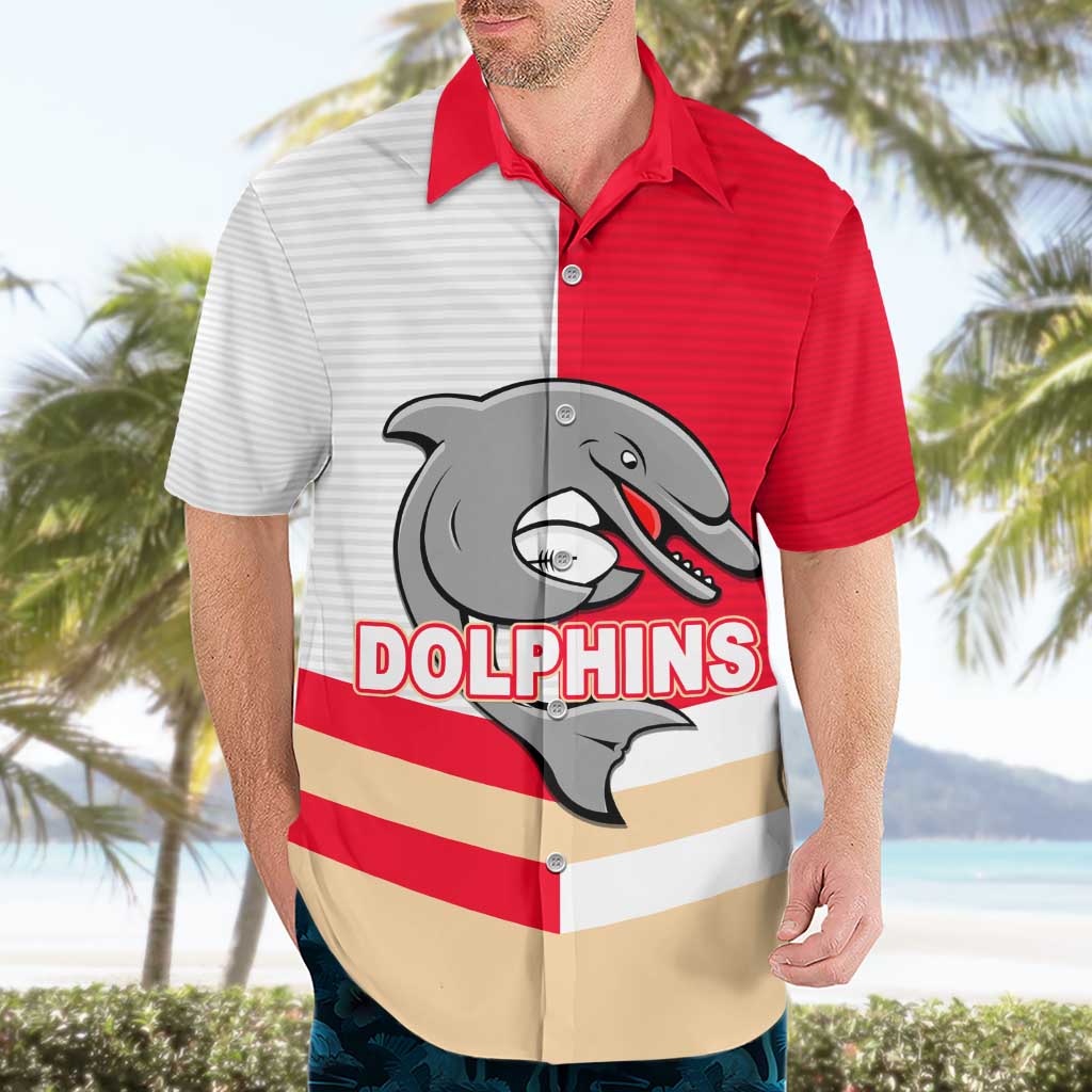 (Custom Text And Number) NRL Dolphins Hawaiian Shirt Mix Jersey LT6