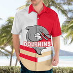 (Custom Text And Number) NRL Dolphins Hawaiian Shirt Mix Jersey LT6