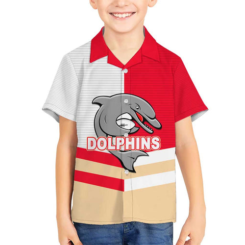 (Custom Text And Number) NRL Dolphins Hawaiian Shirt Mix Jersey LT6