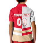 (Custom Text And Number) NRL Dolphins Kid Polo Shirt Mix Jersey LT6