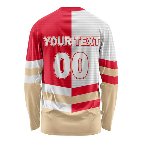 (Custom Text And Number) NRL Dolphins Long Sleeve Shirt Mix Jersey LT6