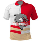 (Custom Text And Number) NRL Dolphins Polo Shirt Mix Jersey LT6