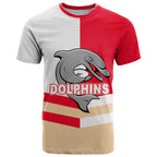 (Custom Text And Number) NRL Dolphins T Shirt Mix Jersey LT6