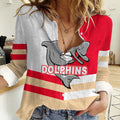 (Custom Text And Number) NRL Dolphins Women Casual Shirt Mix Jersey LT6