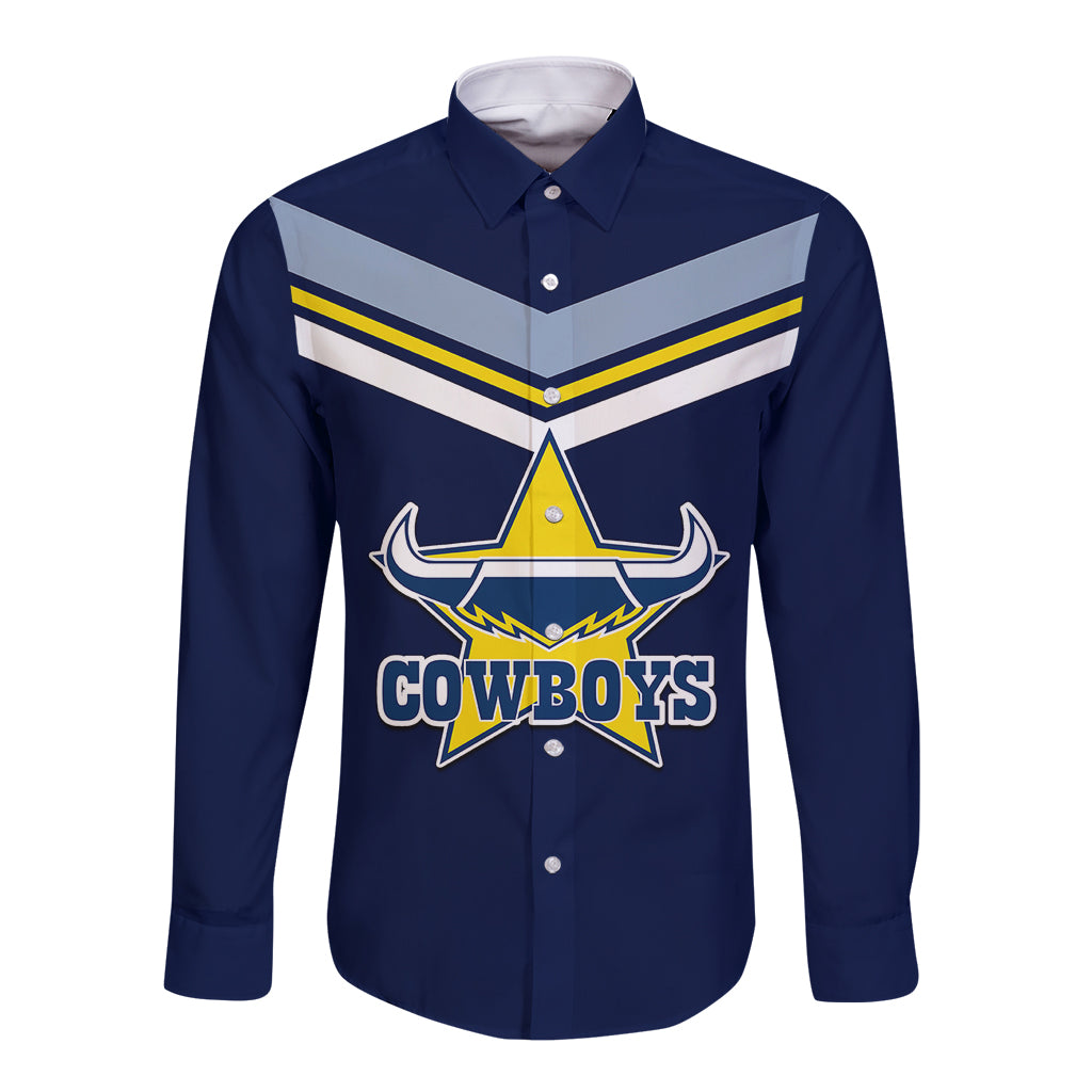 custom-text-and-number-nrl-cowboys-long-sleeve-button-shirt-new-jersey-2023-blue