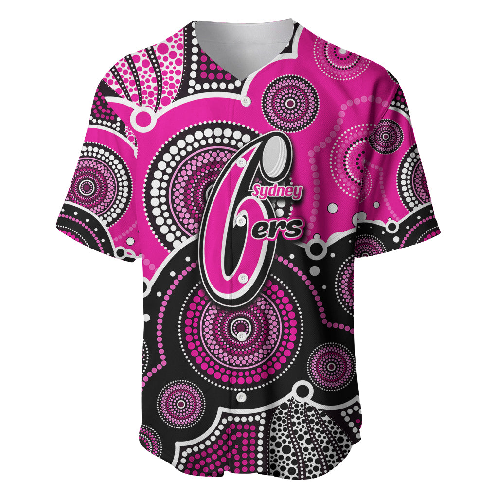 custom-text-and-number-sixers-bbl-baseball-jersey-aboriginal-patterns-pink-version