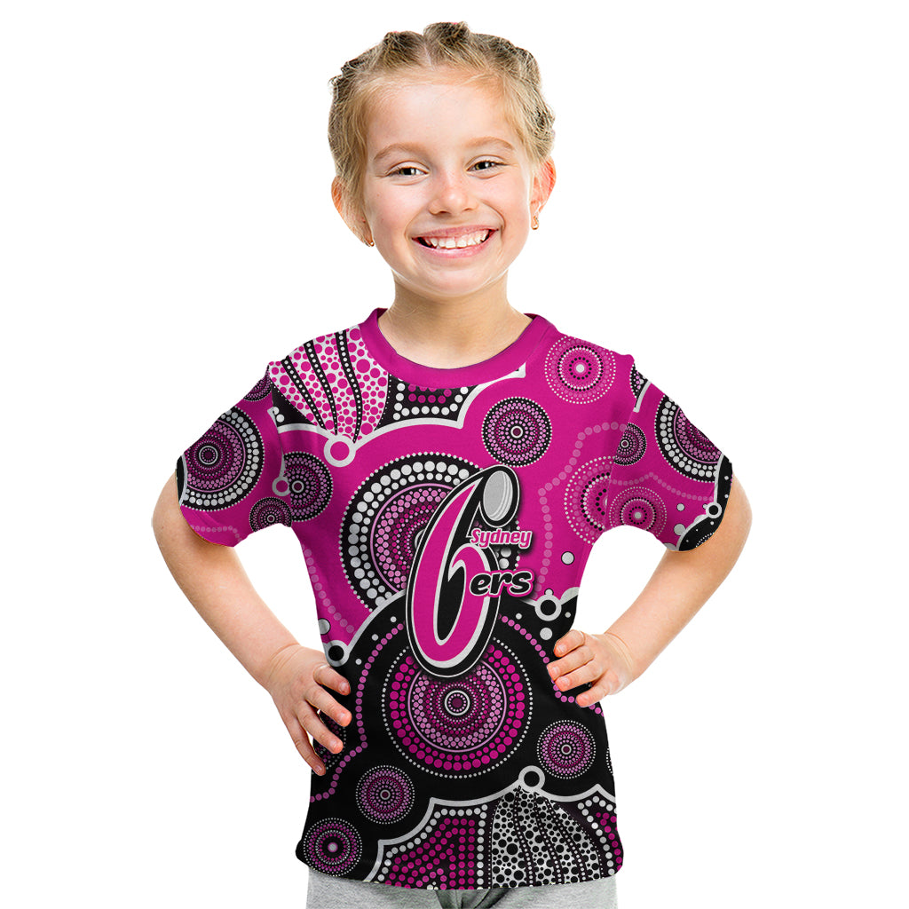 custom-text-and-number-sixers-bbl-kid-t-shirt-aboriginal-patterns-pink-version
