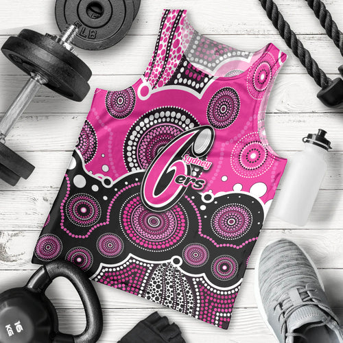 custom-text-and-number-sixers-bbl-men-tank-top-aboriginal-patterns-pink-version