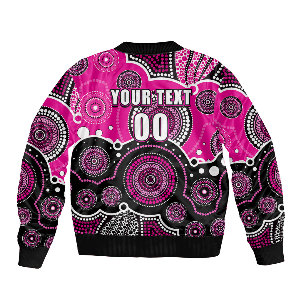 custom-text-and-number-sixers-bbl-sleeve-zip-bomber-jacket-aboriginal-patterns-pink-version