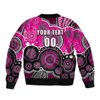custom-text-and-number-sixers-bbl-sleeve-zip-bomber-jacket-aboriginal-patterns-pink-version