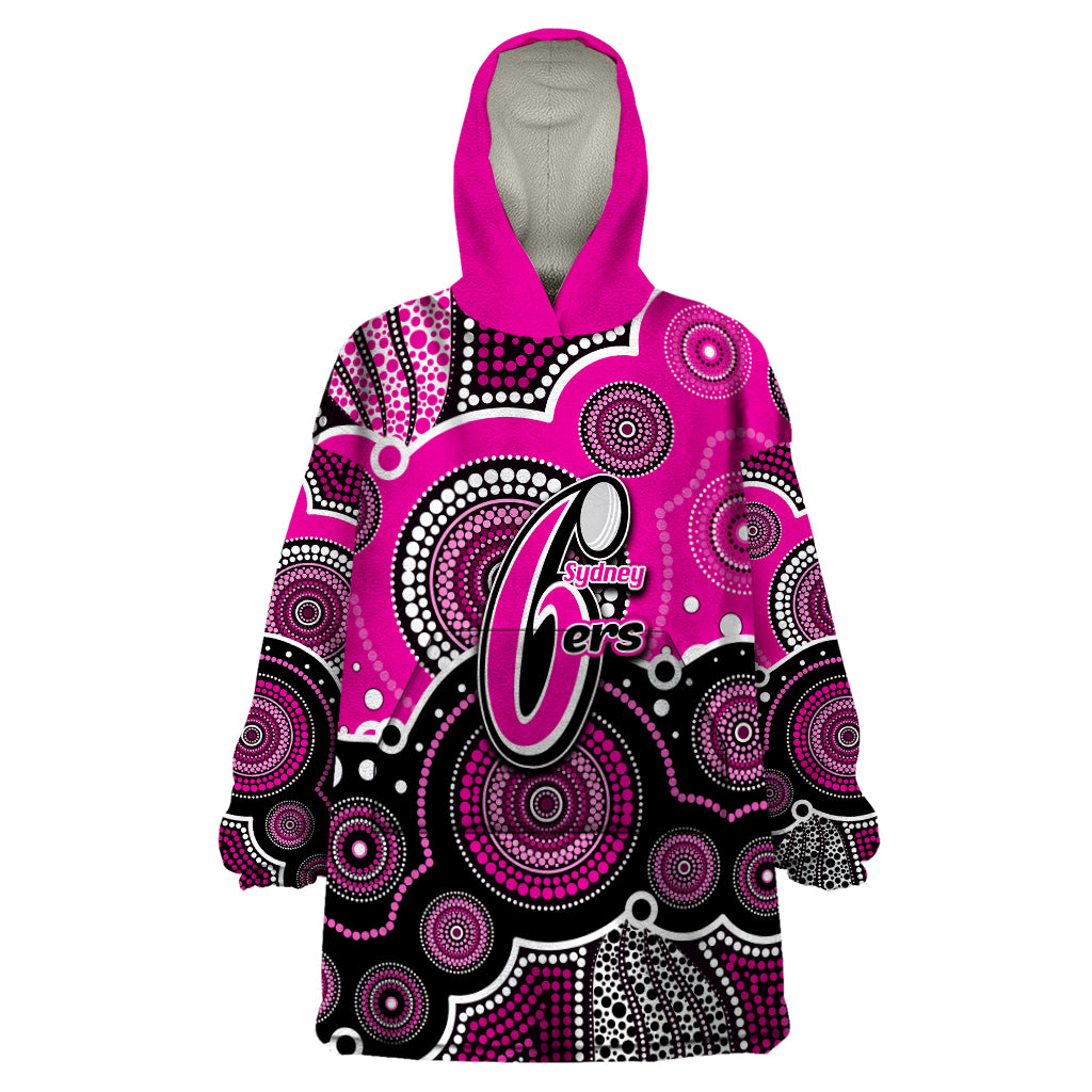 custom-text-and-number-sixers-bbl-wearable-blanket-hoodie-aboriginal-patterns-pink-version