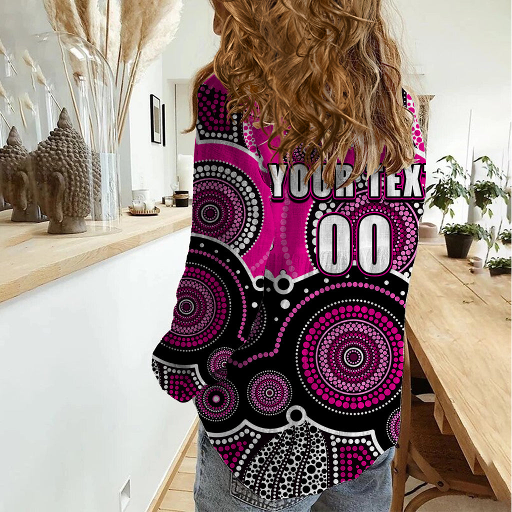 custom-text-and-number-sixers-bbl-women-casual-shirt-aboriginal-patterns-pink-version