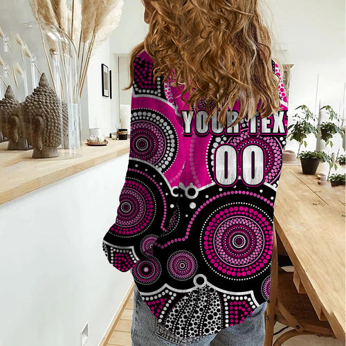 custom-text-and-number-sixers-bbl-women-casual-shirt-aboriginal-patterns-pink-version