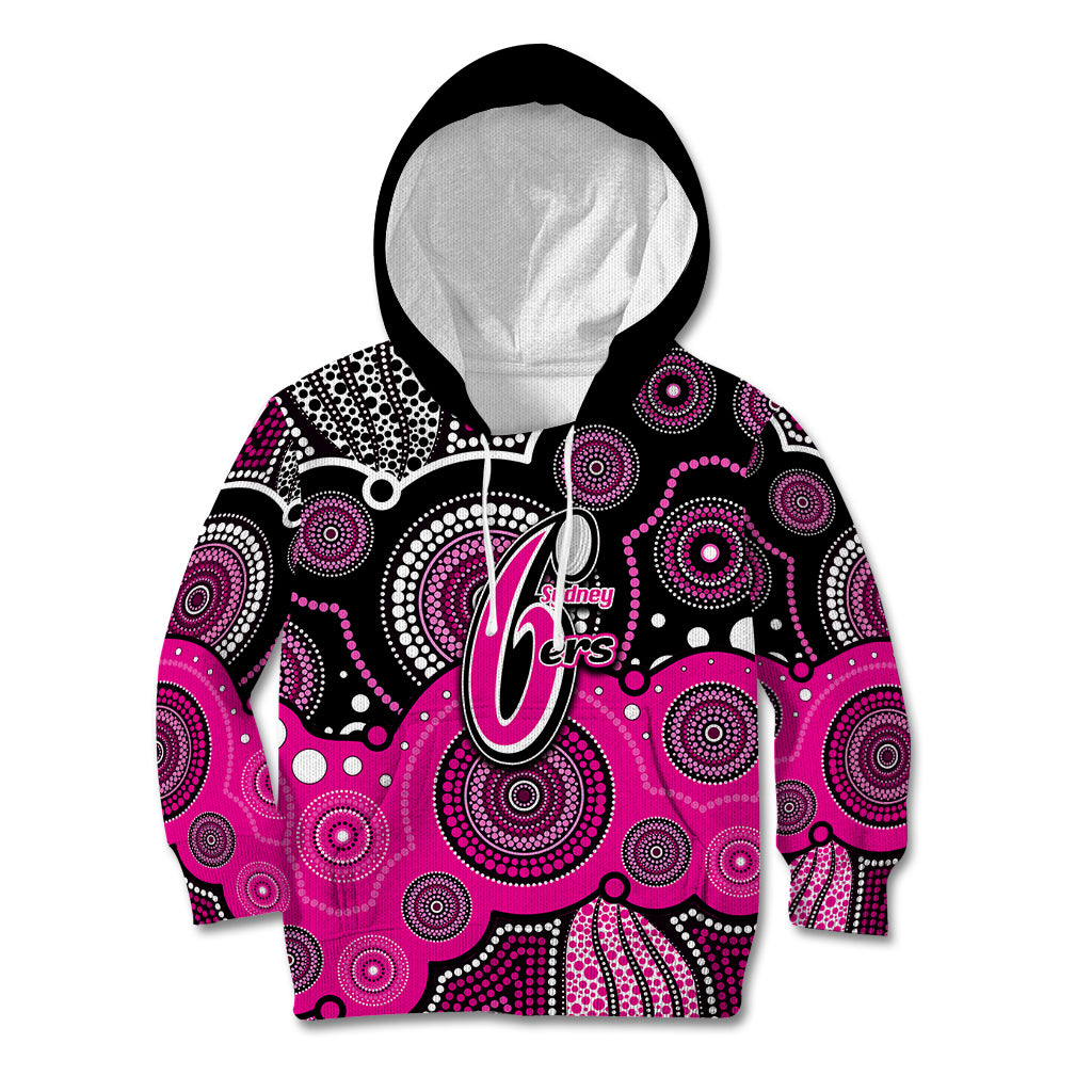 custom-text-and-number-sixers-bbl-kid-hoodie-aboriginal-patterns-black-version