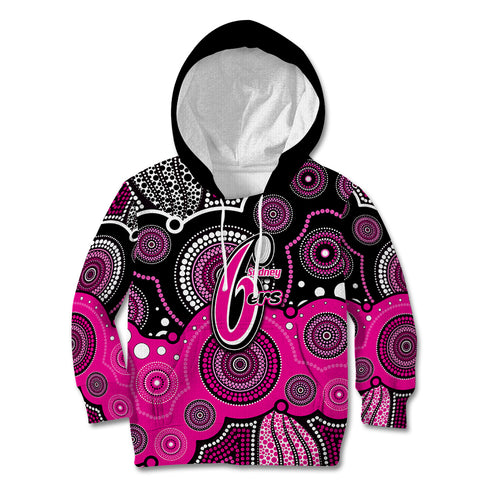 custom-text-and-number-sixers-bbl-kid-hoodie-aboriginal-patterns-black-version