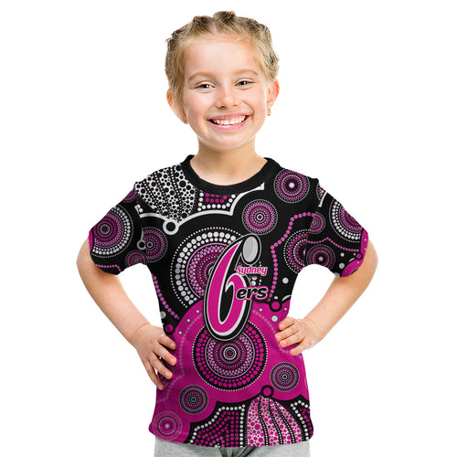 custom-text-and-number-sixers-bbl-kid-t-shirt-aboriginal-patterns-black-version