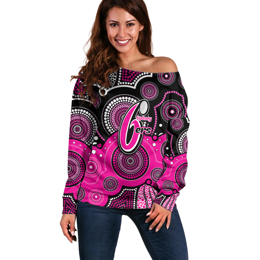 custom-text-and-number-sixers-bbl-off-shoulder-sweater-aboriginal-patterns-black-version