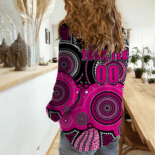 custom-text-and-number-sixers-bbl-women-casual-shirt-aboriginal-patterns-black-version