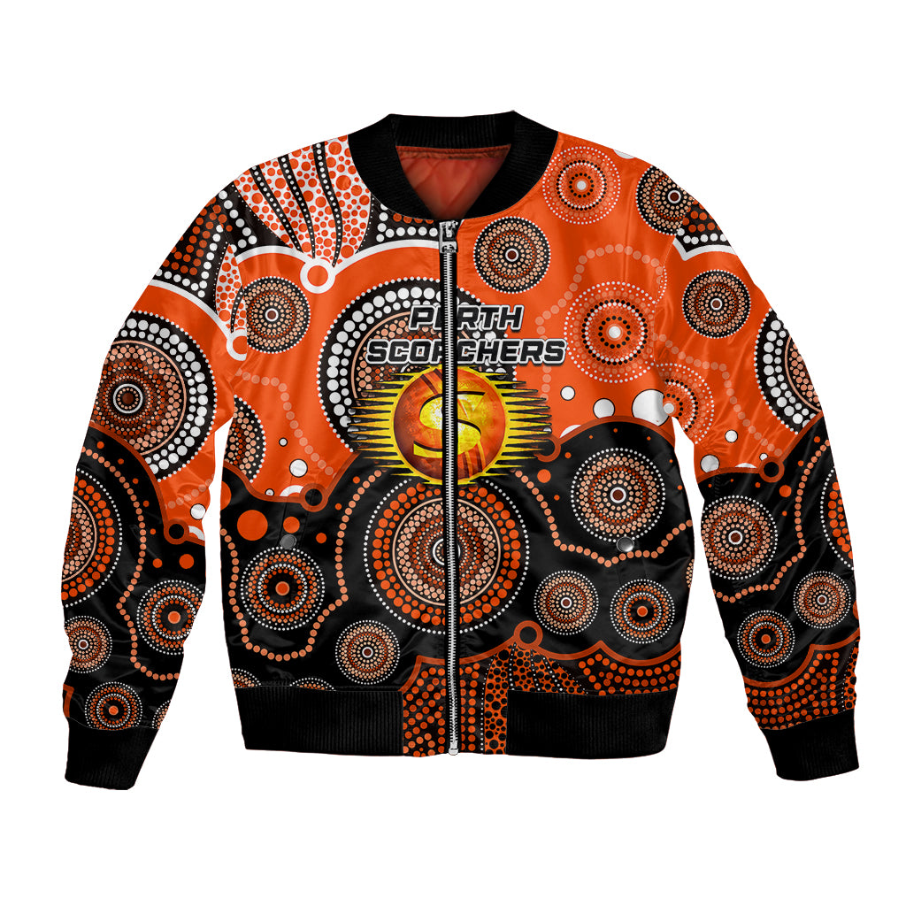 custom-text-and-number-perth-scorchers-bbl-bomber-jacket-aboriginal-patterns