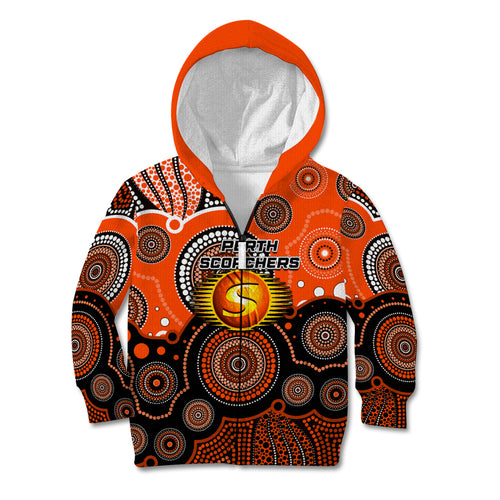 custom-text-and-number-perth-scorchers-bbl-kid-hoodie-aboriginal-patterns