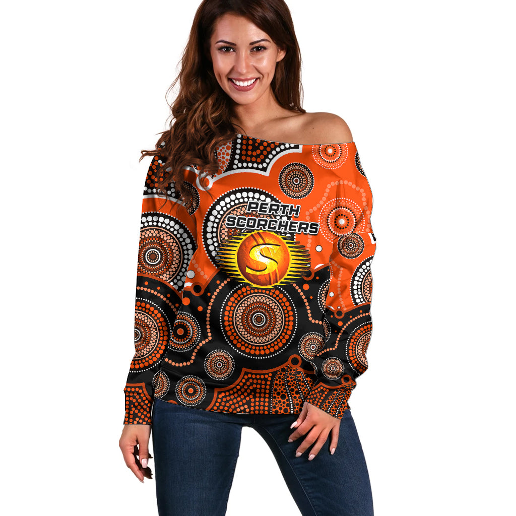 custom-text-and-number-perth-scorchers-bbl-off-shoulder-sweater-aboriginal-patterns