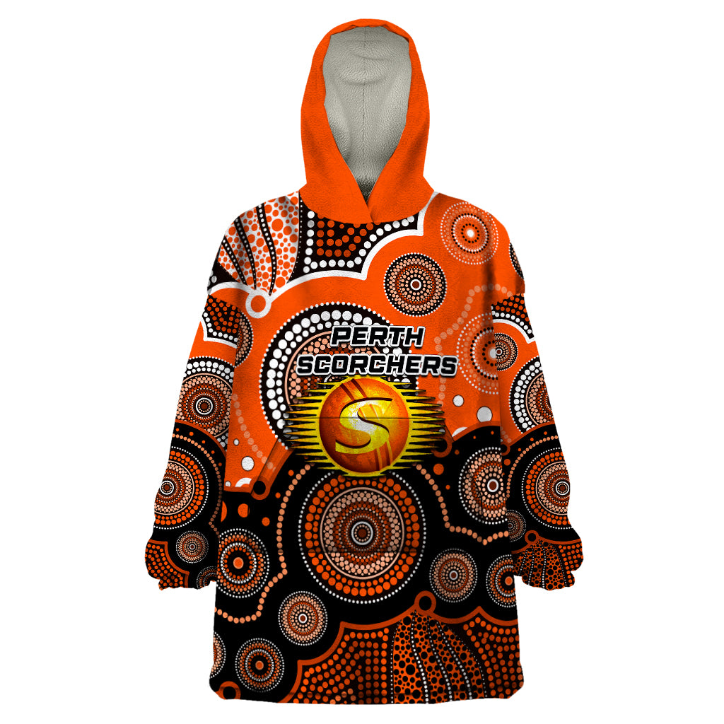 custom-text-and-number-perth-scorchers-bbl-wearable-blanket-hoodie-aboriginal-patterns