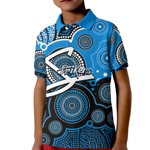 custom-text-and-number-strikers-bbl-kid-polo-shirt-aboriginal-patterns