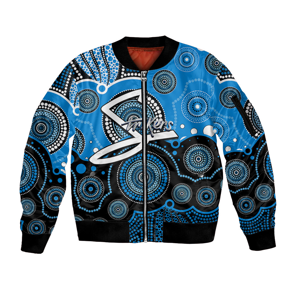 custom-text-and-number-strikers-bbl-sleeve-zip-bomber-jacket-aboriginal-patterns
