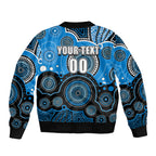 custom-text-and-number-strikers-bbl-sleeve-zip-bomber-jacket-aboriginal-patterns