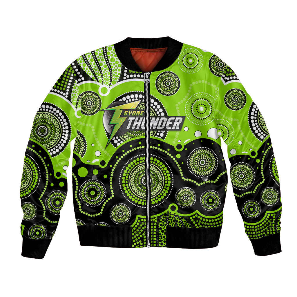 custom-text-and-number-thunders-bbl-bomber-jacket-aboriginal-patterns