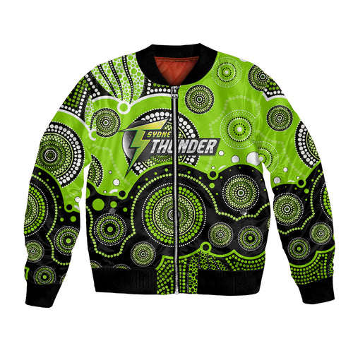custom-text-and-number-thunders-bbl-bomber-jacket-aboriginal-patterns