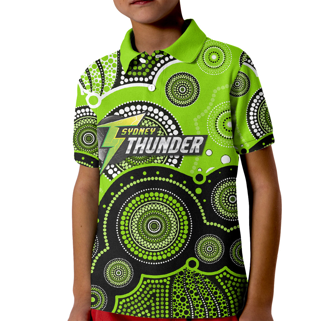 custom-text-and-number-thunders-bbl-kid-polo-shirt-aboriginal-patterns
