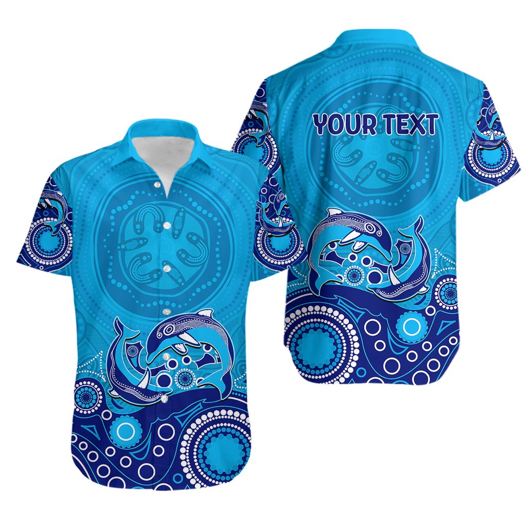 australia-aboriginal-hawaiian-shirt-dolphin-light-blue