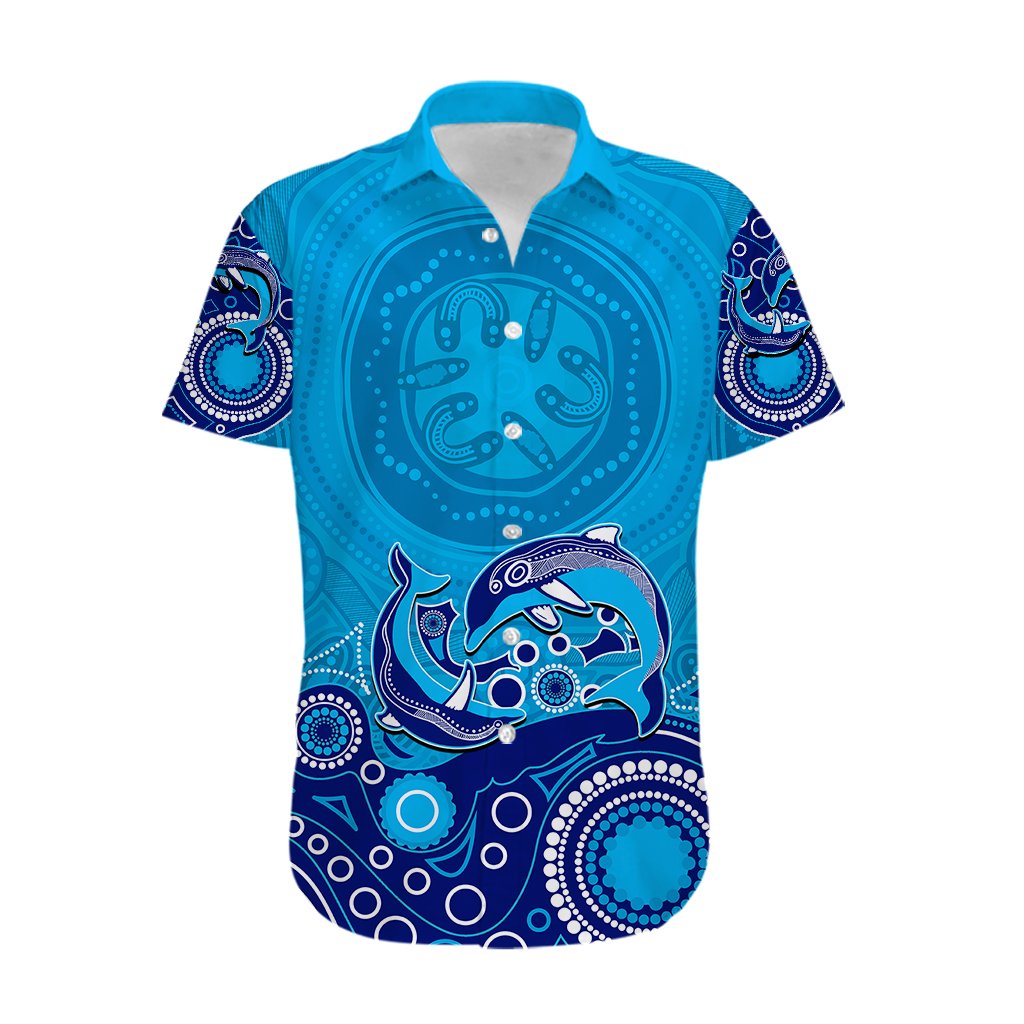 australia-aboriginal-hawaiian-shirt-dolphin-light-blue