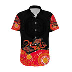 australia-aboriginal-hawaiian-shirt-lizard-red