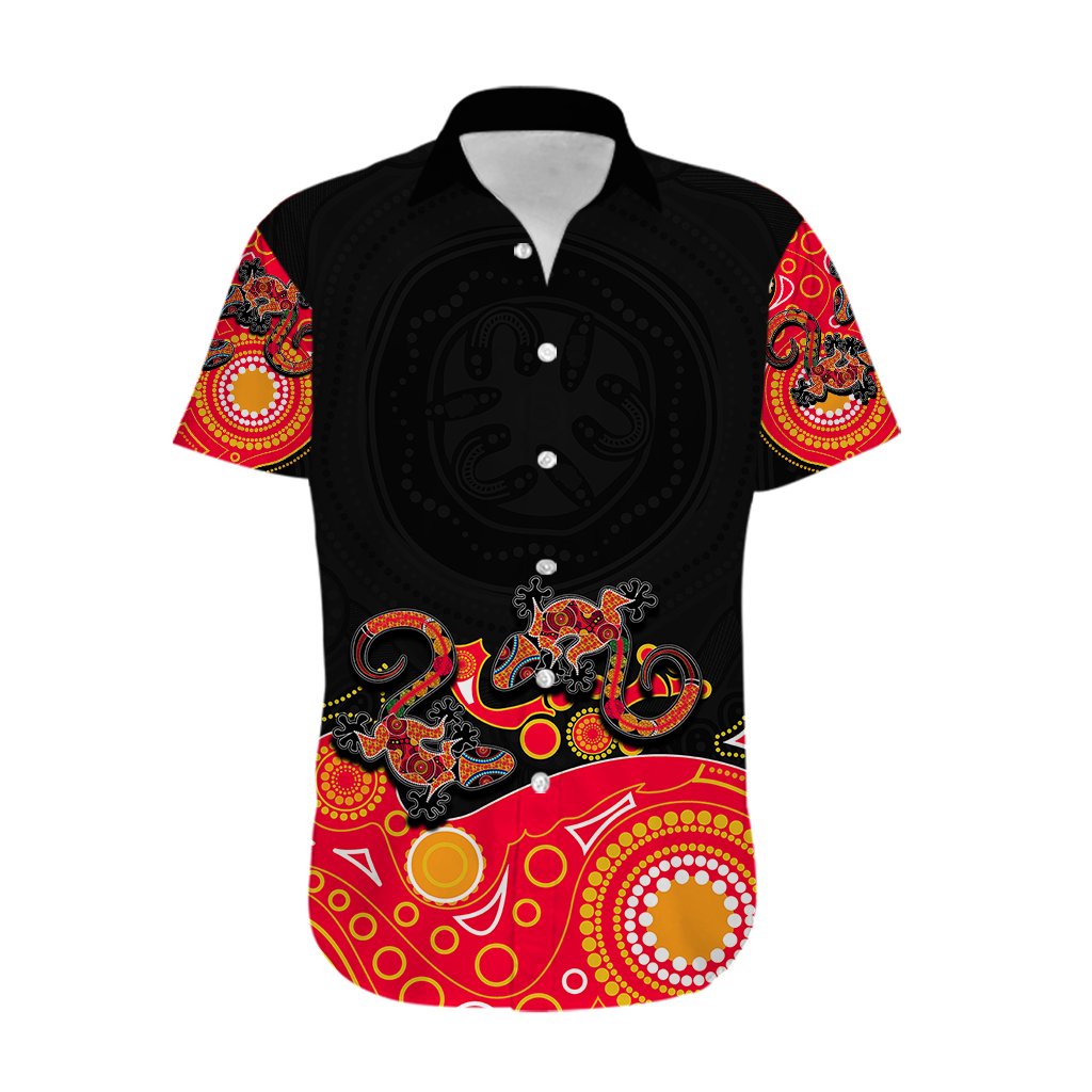 australia-aboriginal-hawaiian-shirt-lizard-red