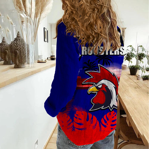nrl-roosters-women-casual-shirt-summer-vibe-style