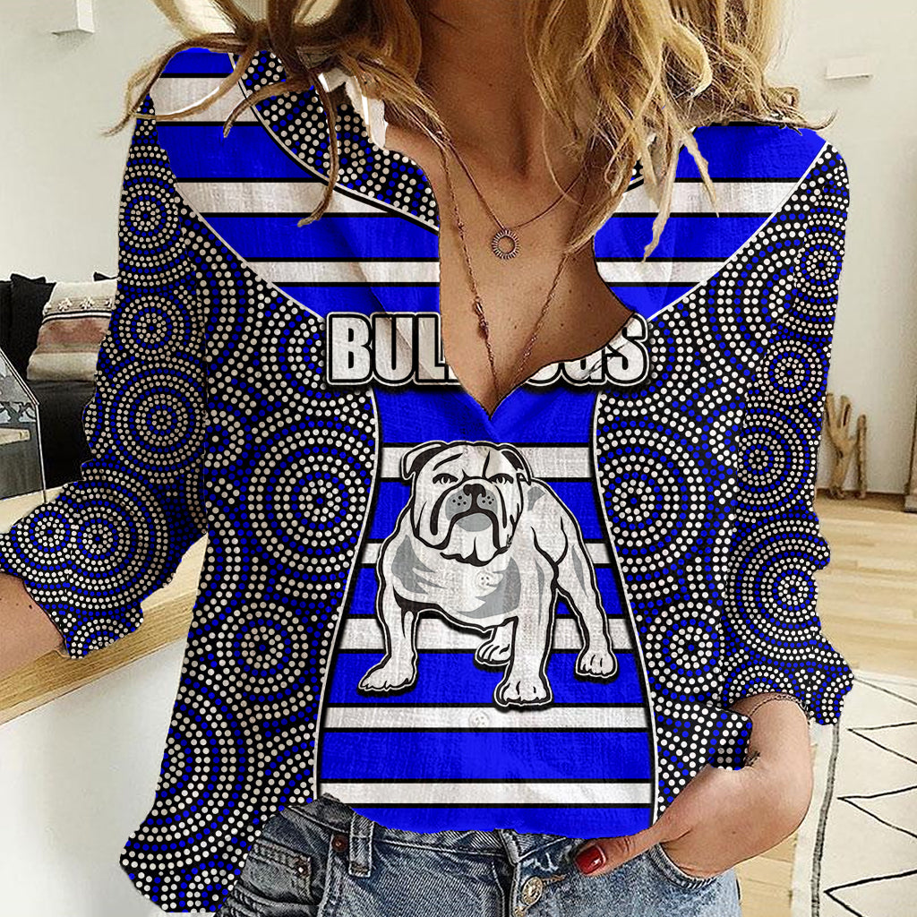 nrl-bulldogs-women-casual-shirt-mix-dot-aboriginal