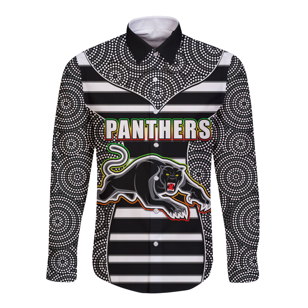 nrl-panthers-long-sleeve-button-shirt-mix-dot-aboriginal-black-version