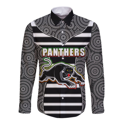 nrl-panthers-long-sleeve-button-shirt-mix-dot-aboriginal-black-version