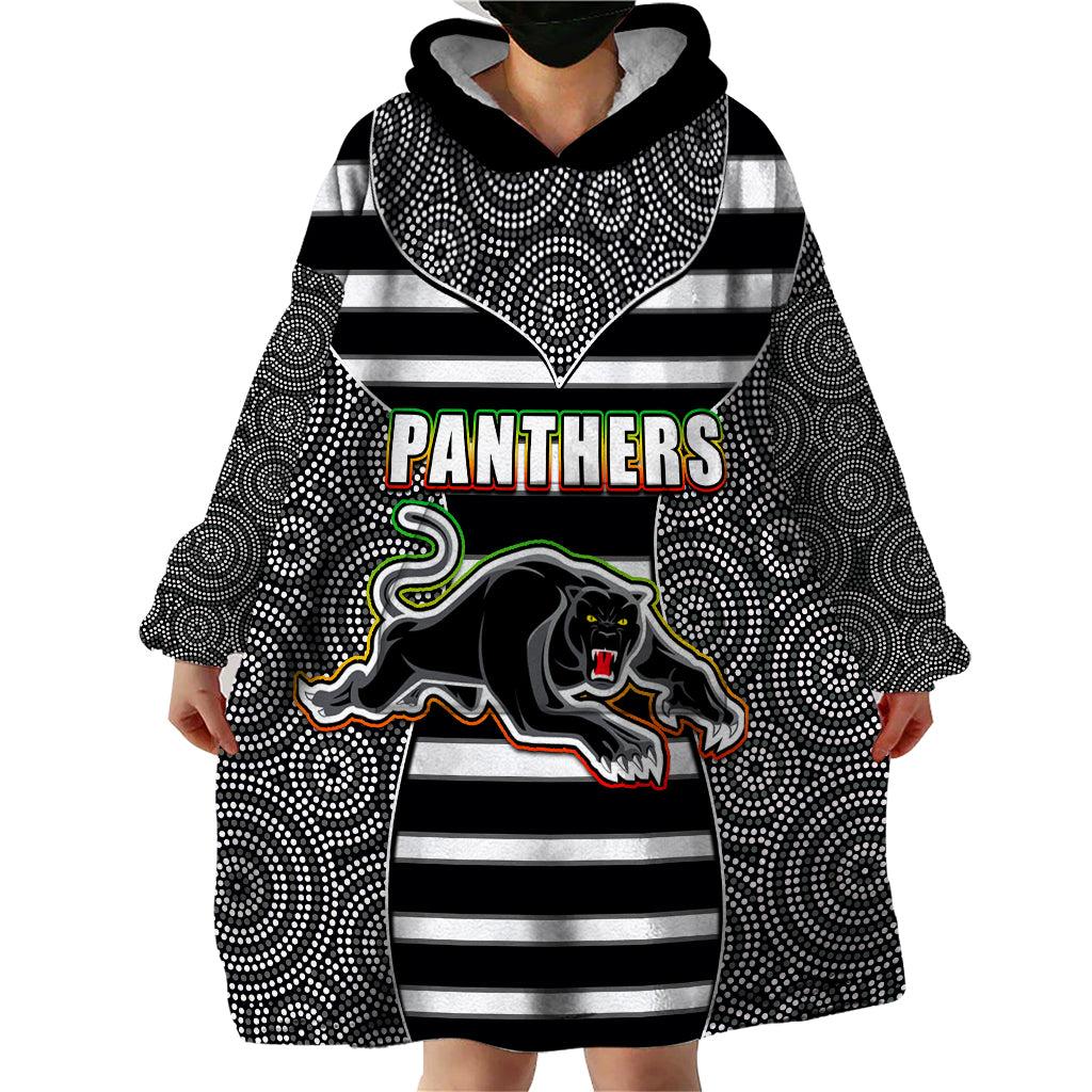 nrl-panthers-wearable-blanket-hoodie-mix-dot-aboriginal-black-version