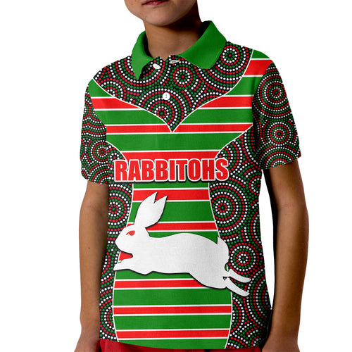 nrl-rabbitohs-kid-polo-shirt-mix-dot-aboriginal